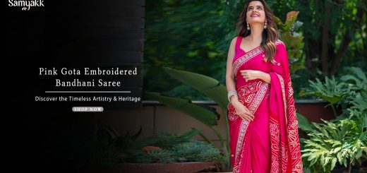Stunning Ashika in Samyakk Pink Bandhani Saree